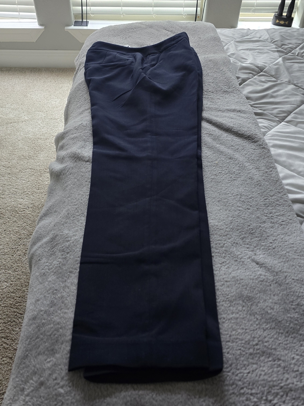 Tahari Navy Straight-Leg Trousers